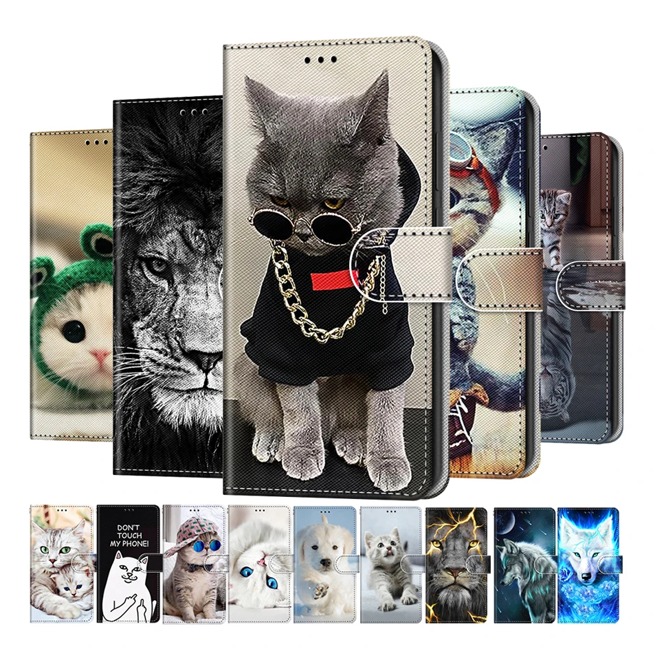 Tanie Piękny kot wilk wzór portfel etui z klapką dla Xiaomi