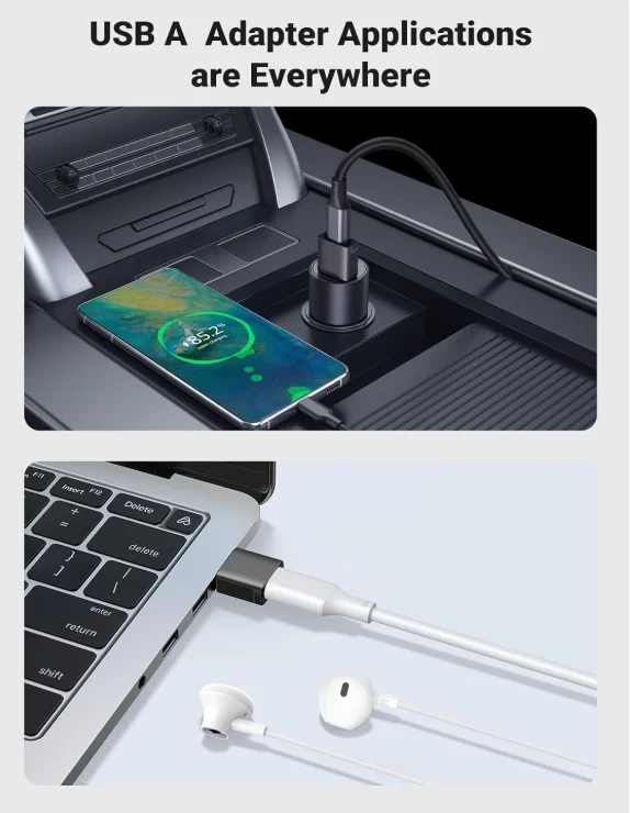 USB to USB C 어댑터 3개입, 10Gbps USBC 암-수 어댑터 타입 C 충전 컨버터 (아이폰 16, 15, 14, 13 플러스, 프로, 맥스용)