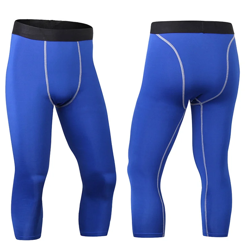 Men's Tight 3/4 Cropped Pants Shorts Running Sports Basketball Gym Fitness Workout Training Exercise Yoga Leggings S M L XL 2XL