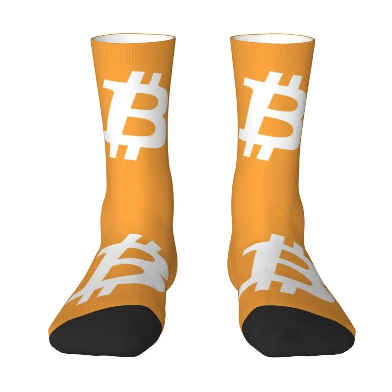 

Novelty Men's Bitcoin Dress Socks Unisex Warm Comfortable 3D Printed BTC Cryptocurrency Crew Socks