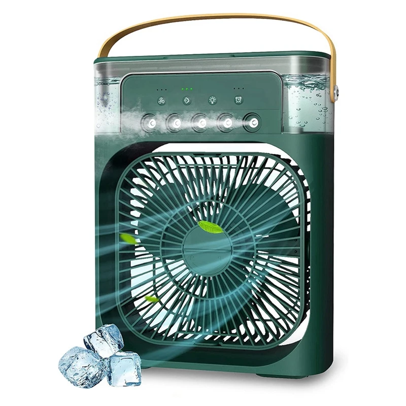 Portable air conditioning fan mini evaporative cooler with seven color leds 1/2/3 hour timer 3 wind speed |