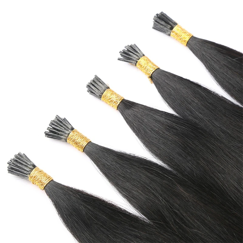 Top Quality Unprocessed I-tip Hair Pre-bonded Human Keratin Russian i tip human hair extensions Straight I Tip Hair