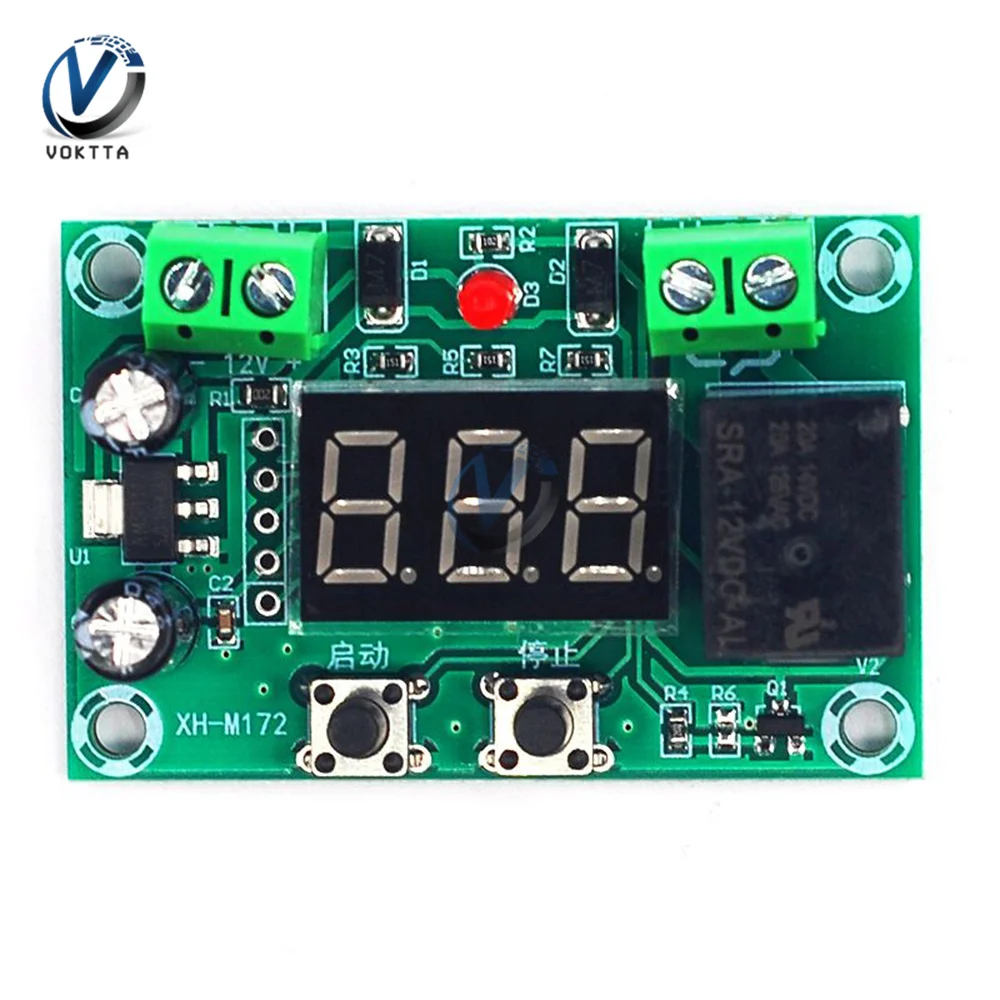 

DC12V Intermittent Work Module 0-999 Minutes Timing Work Timer Module Intermittent Output Switch Control Board Relay Module