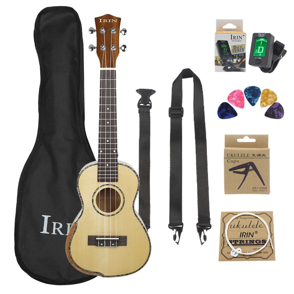 

23 Inch Ukulele 4 Strings Hawaiian Guitar Spruce Panel Guitarra Ukulele With Bag Strings Tuner Capo Guitar Parts & Accessories