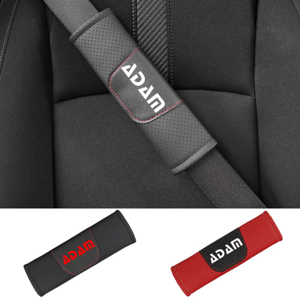 

For Opel Adam 2 pcs PU Leather Fashion Car Seat Belt Cover Car Seat belt shoulder Pads