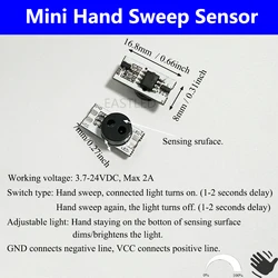 Enhanced Hand Wave Sensor Switch Module with Adjustable Brightness and Short-Distance Sensing for DIY LED Projects - DC5V/12V, 2.5A (Y mini Hand wave GR)