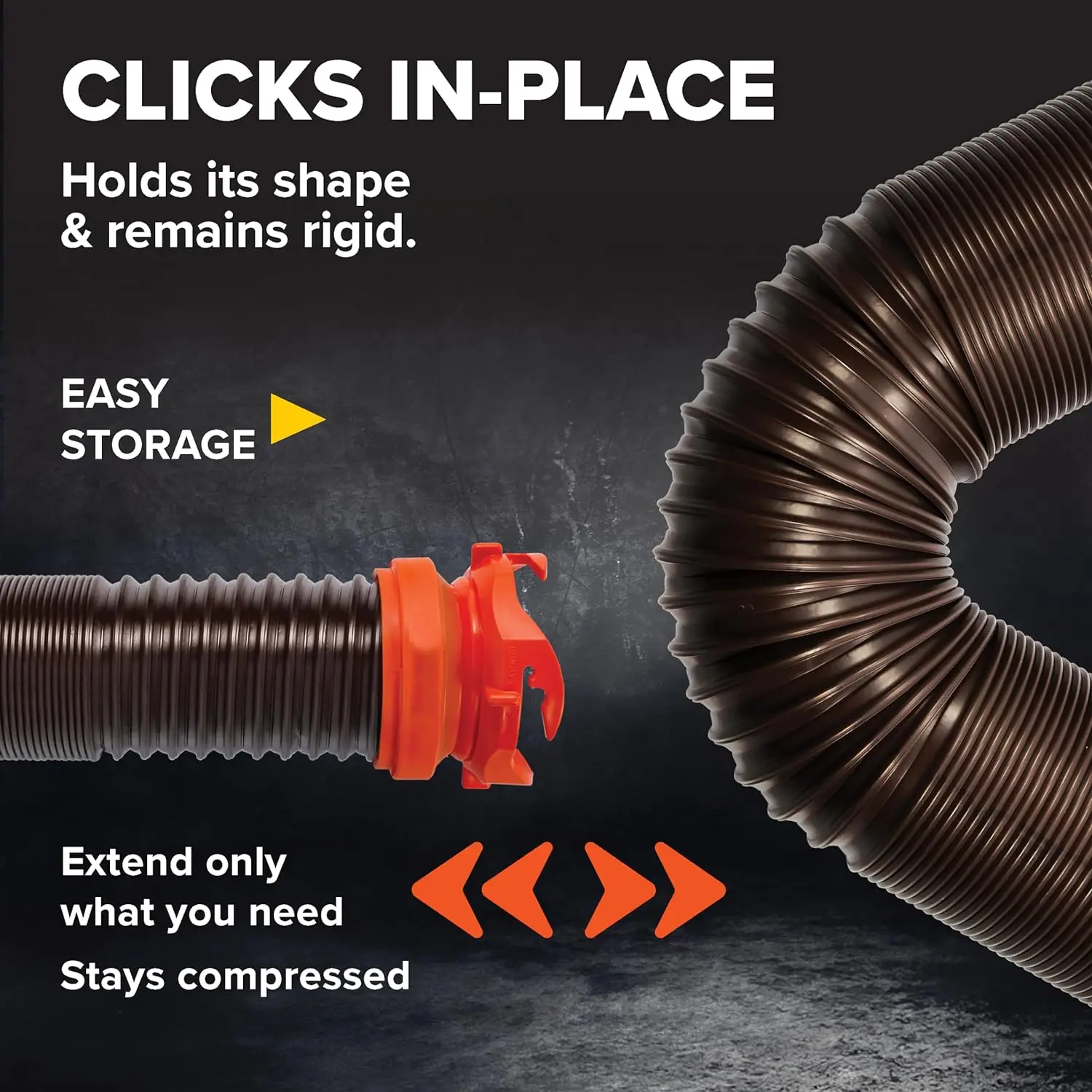 Camco RhinoFLEX 20-Ft Camper/RV Sewer Hose Kit-Features Clear Elbow Fitting w/Removable 4-in-1 Adapter-Connects to 3&rdquo; Slip