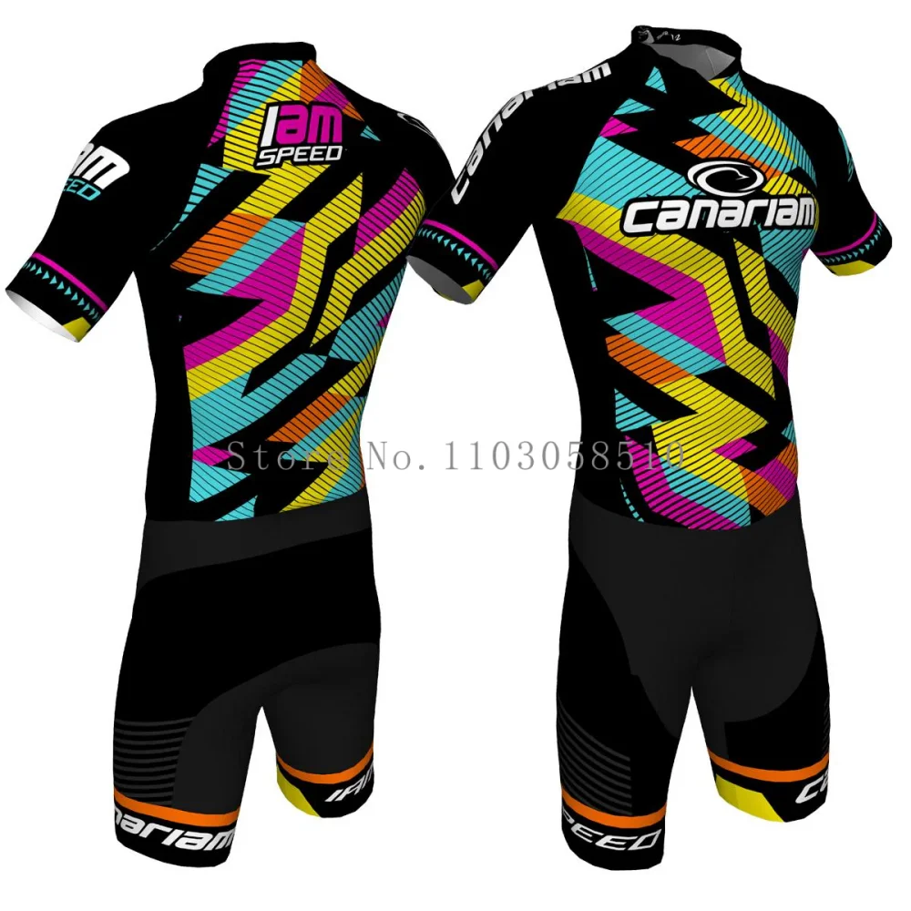 New Canariam Men's Skate Suit Roller Skate Speed Race Fast Skat Speed Skats Ciclismo Skating Jumpsuit Pro Team Tights Skinsuit