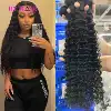 Deep Wave Human Hair Bundles For Women Brazilian Weaving 26 28 30 32Inch Virgin Hair Extensions Deep Wave Hair Bundles 1/3/4 Pcs 1