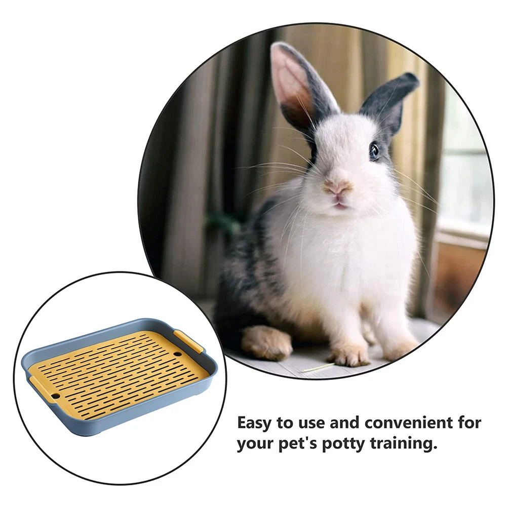 Pet Training Tray Rabbit Litter Tray For Pet’s Training Detachable Heightened Grid Design Large Space Toilet Box