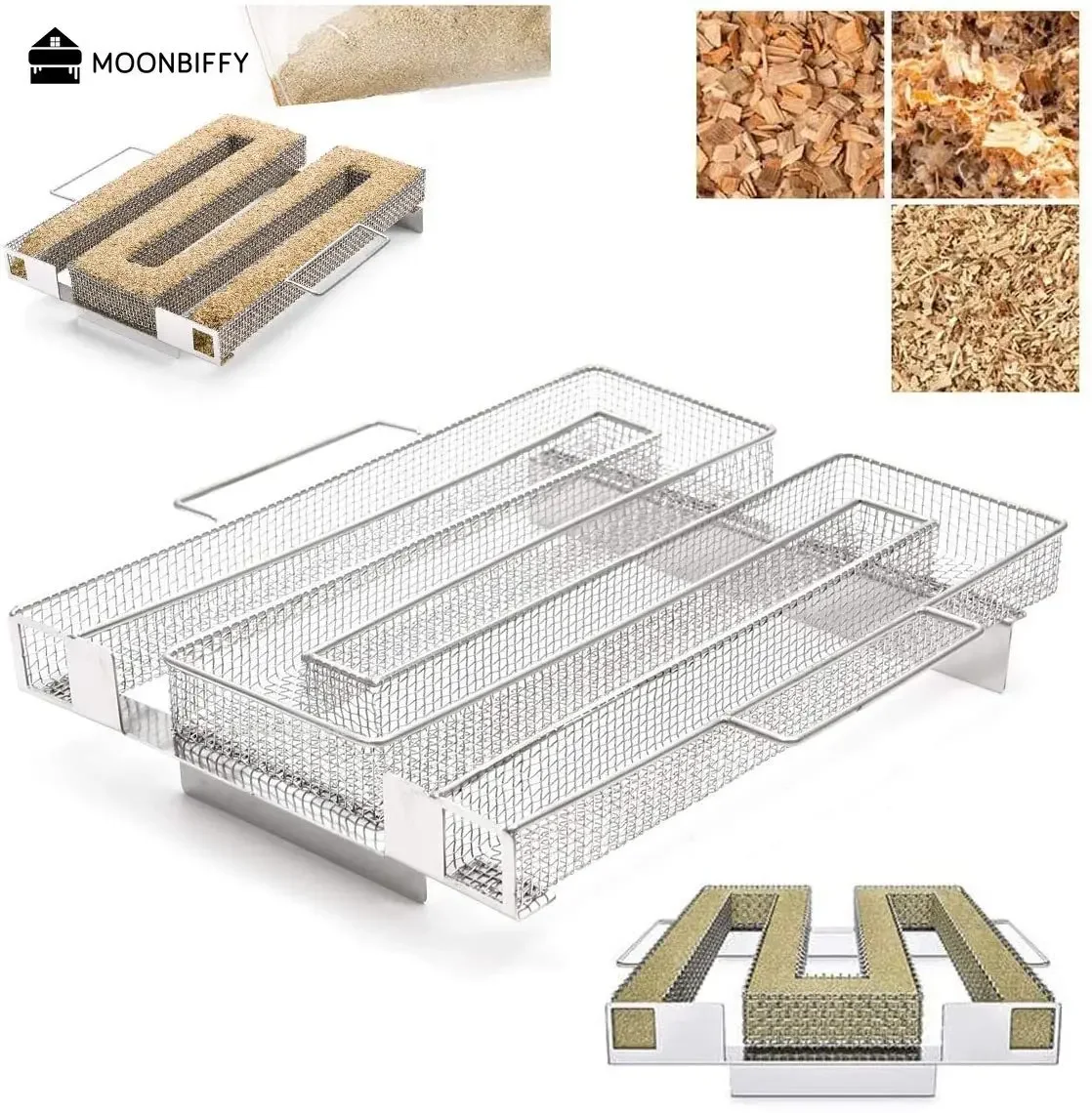Barbecue Smoke Box Cold Smoke Generator Stainless Steel Grill Net Outdoor Smoking Barbecue Net BBQ Tool Accessories