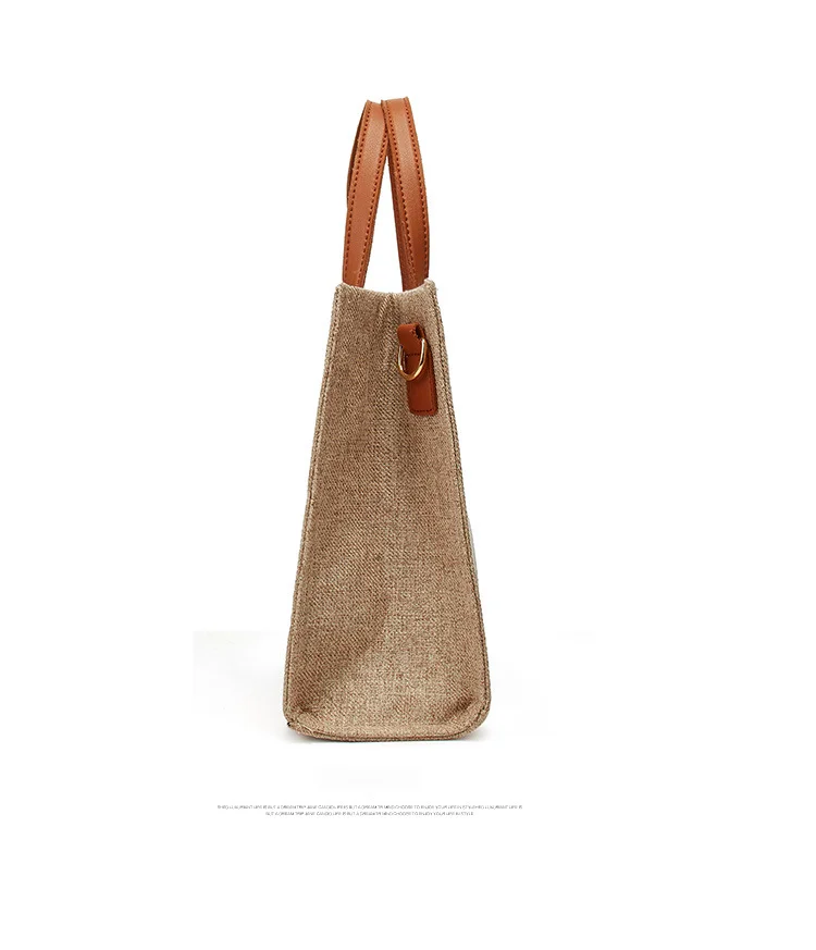 Porte-documents portable pour femmes, version coréenne, nouvelle version minimaliste rayée, toile de grande capacité, épaule simple diagonale, 2024_voghion.com