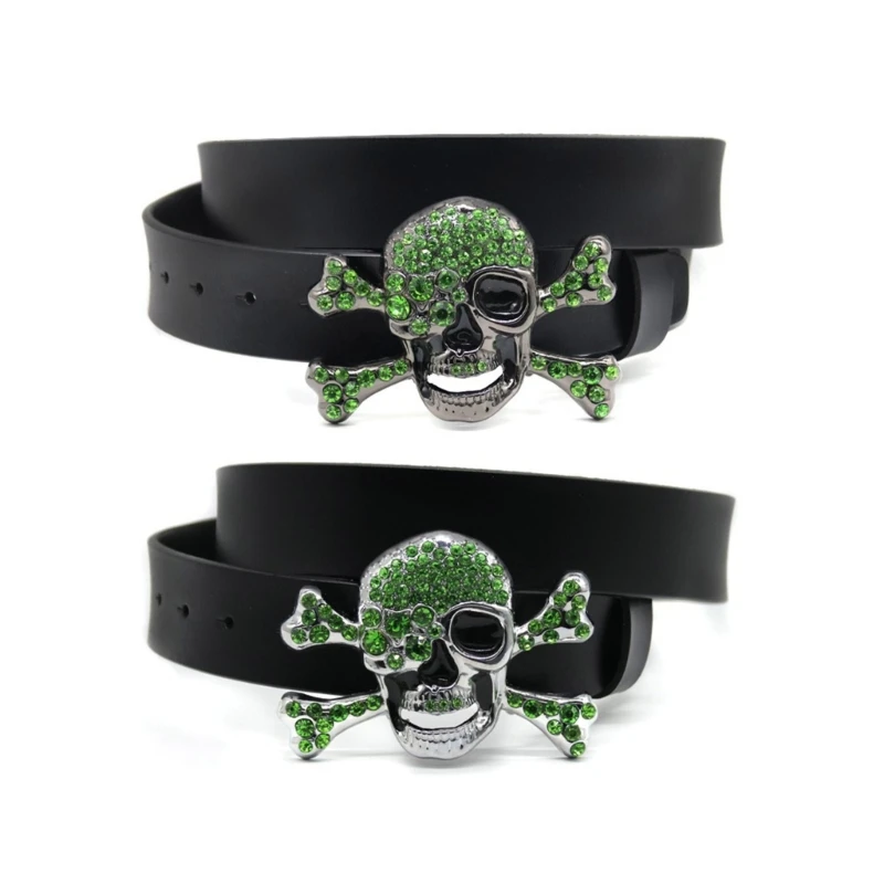 

Unique Skull Head Buckles Cowgirl Cowboy Buckles Belt for Woman Men 28TF