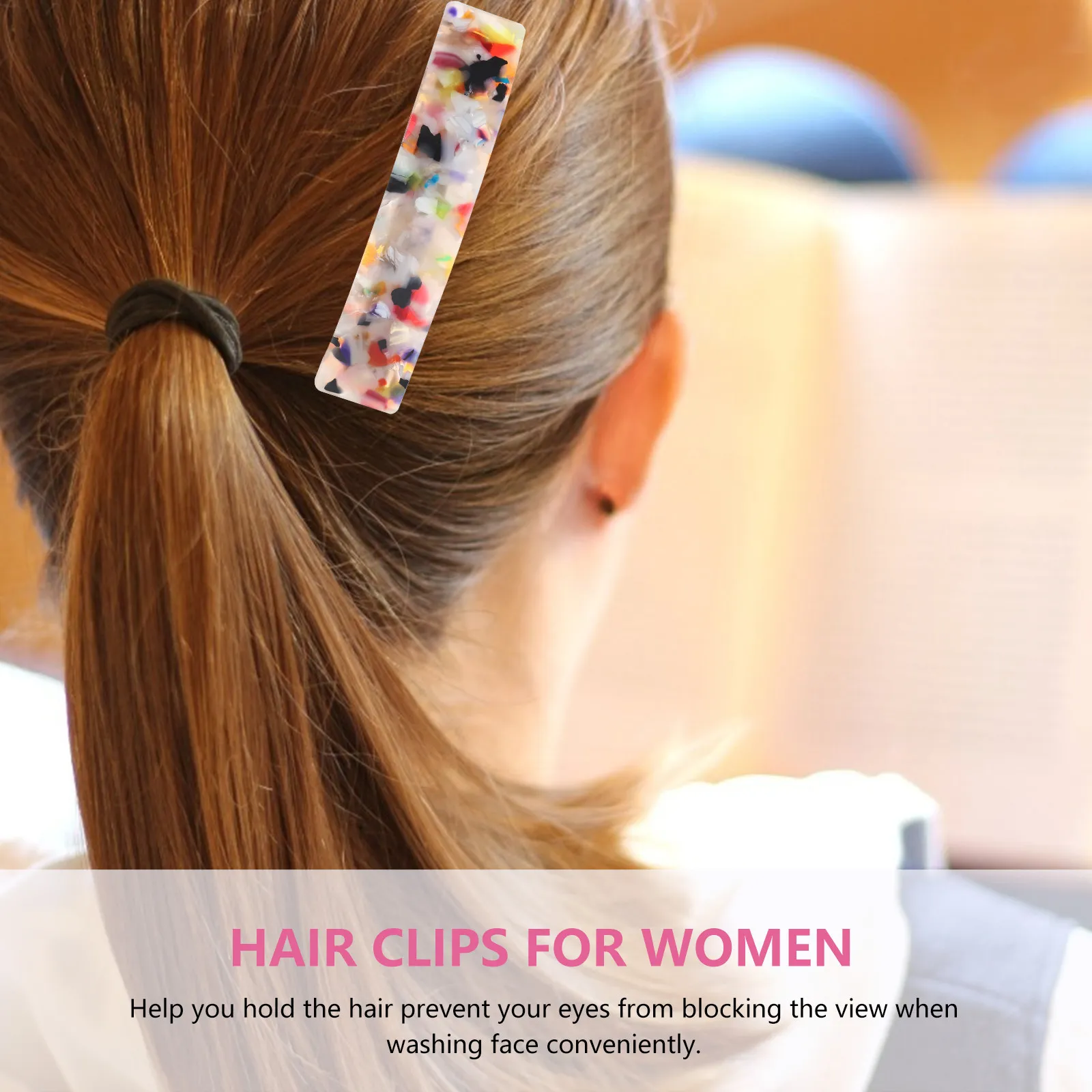 여성용 6Pcs 헤어 클립 세련된 아세테이트 바레트 스냅 고정 안전한 고정 섹션링 미용 도구 가볍고 사용하기 쉽습니다.