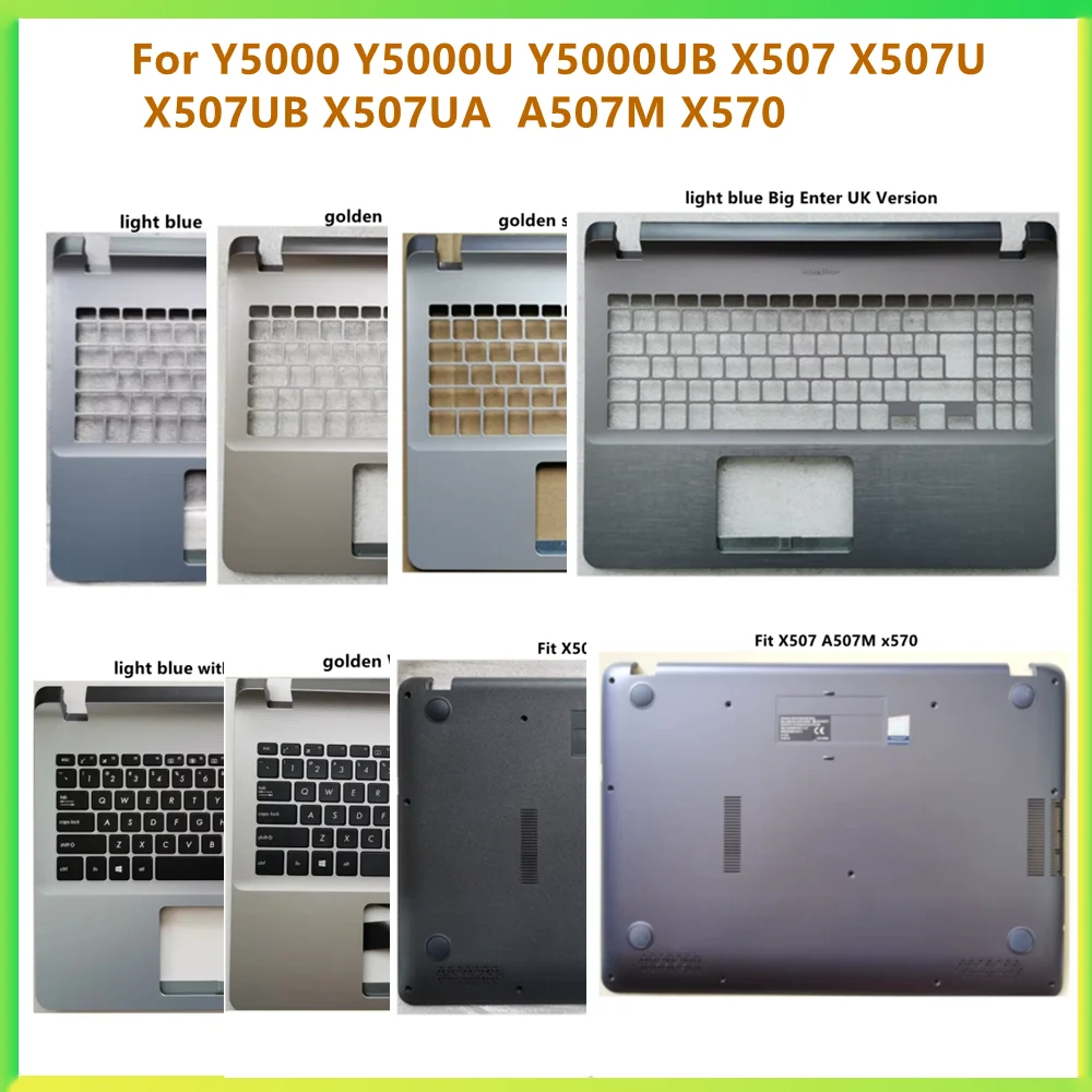 Capa Superior para Laptop com Tampa Inferior do Teclado Palmrest Caixa Superior Asus Y5000 X507 X507u X507ub X507ua A507m X570 Shell Novo