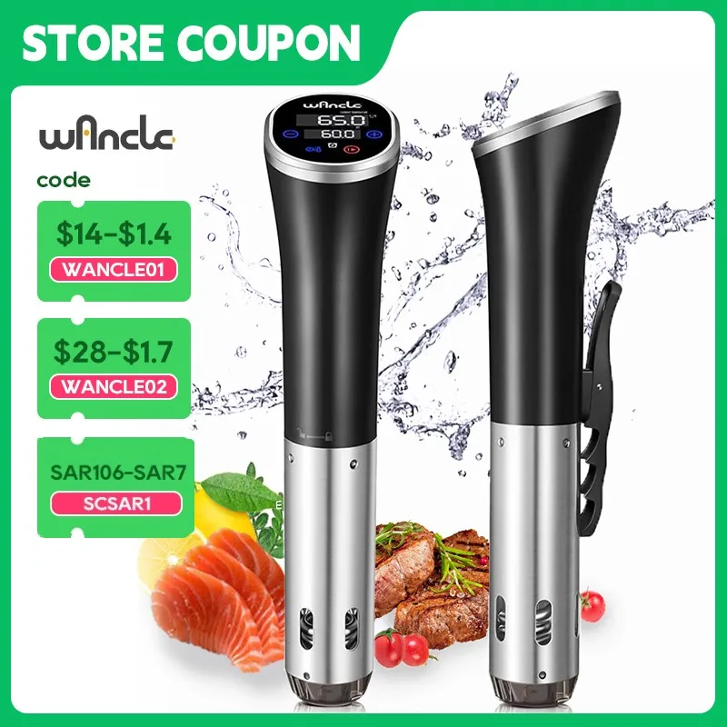 Wancle 1100W Sous Vide Cooker LCD 터치 침수 순환기 정확한 요리 IPX7 디지털 디스플레이가있는 방수 ..