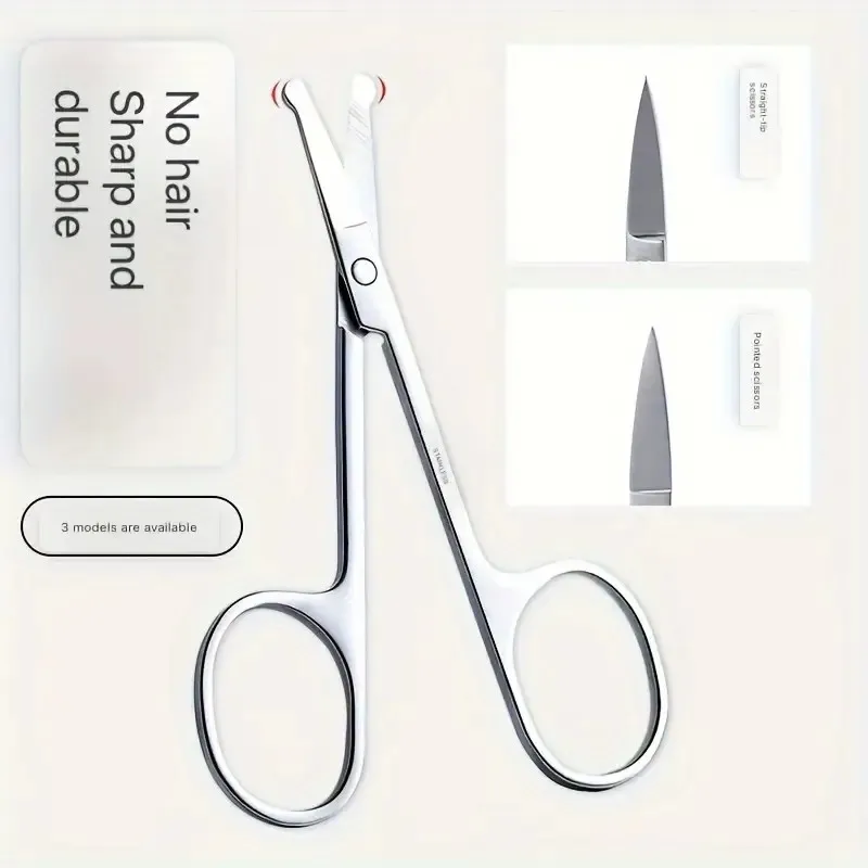 Stainless Steel Eyebrow Scissors, Multi-Functional Trimming Scissors for Men and Women, No Fragrance, Ergonomic Design 4