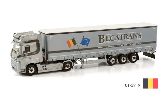 

Alloy Model WSI 1:50 Scale MB MP5 4X2 Axle Tractor,Curtain Tarpaulin Transport Truck Vehicle Diecast Toy Model BECATRANS,01-3919