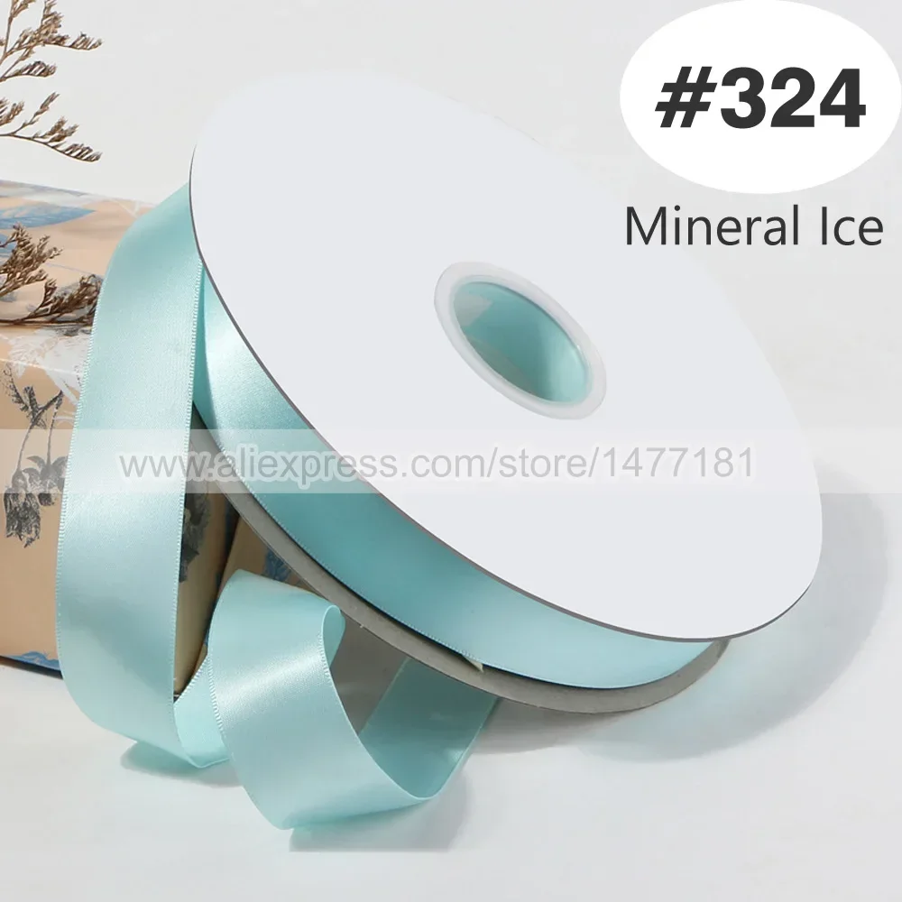 Blue Double Face Satin Ribbon – High-Density Polyester Fabric, Multiple Widths Available, 100 Yards