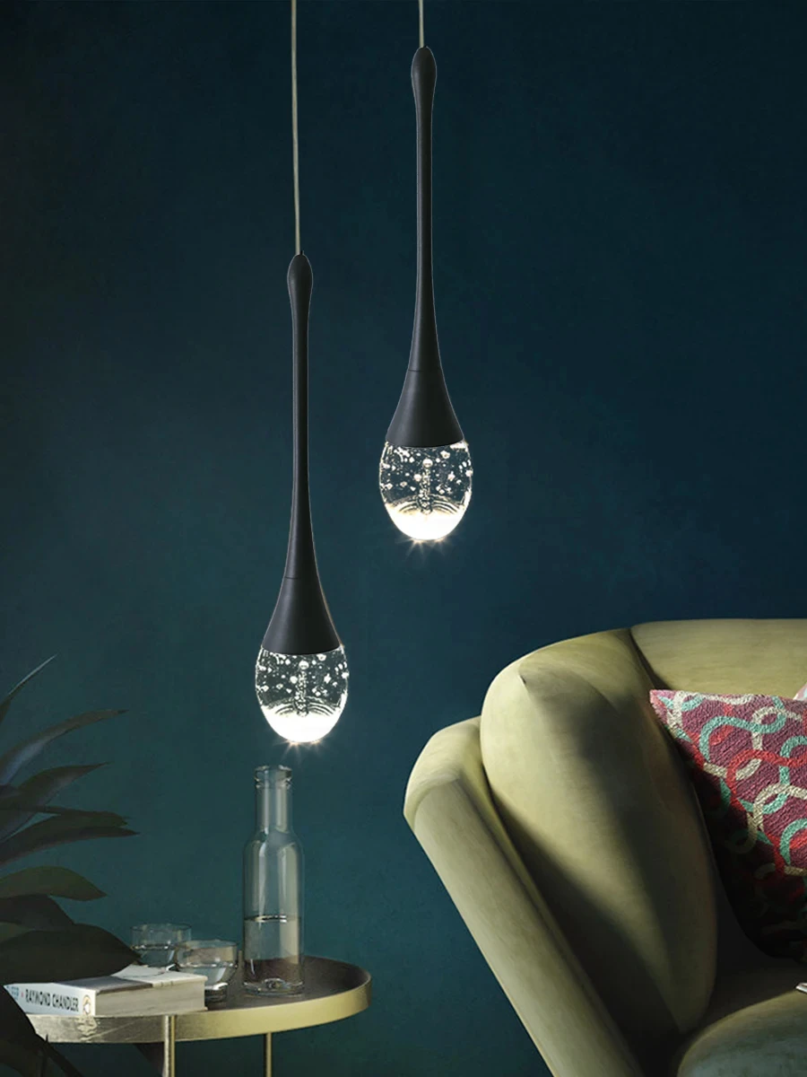 Modern Bubble Crystal Pendant Light - Indoor Hanging Lamp for Kitchen Dining Living Room Bar Cafe Decor