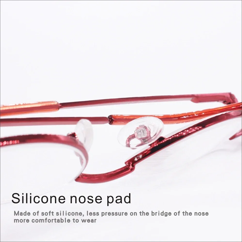 Rolopop Readers Reading Glasses for Women Prescription Glasses Spring Hinges Half Frame Metallic Stainless Steel HC 5