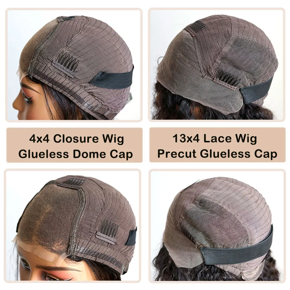 Deep Curly Glueless Wig Human Hair Pre plucked Ready To Wear Burgundy 99J Colored 13x4 Transparent Lace Front Wig For Women