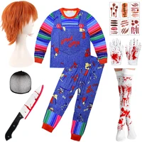 Demon Ghost Doll Children's Clothing Set Halloween Cosplay Chucky Girls Outfits Festival Performance Carnival Party Kids Clothes