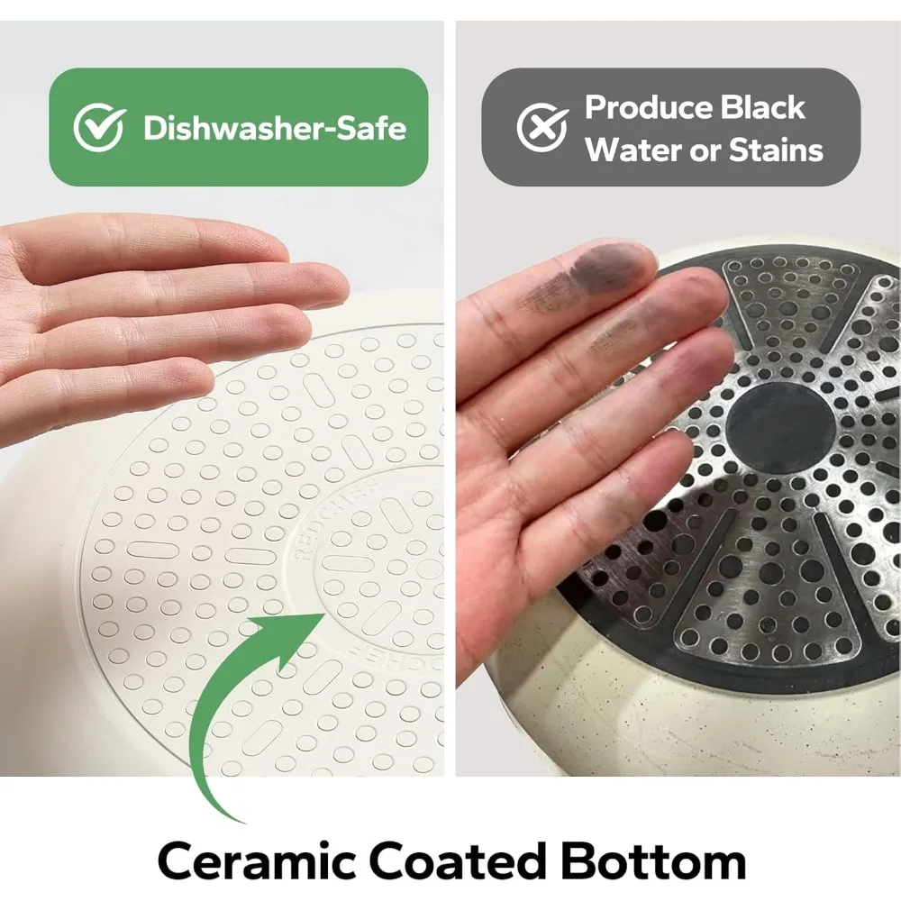 Nonstick Frying Pans Set, Ceramic Pan Skillet, Non Toxic Pans for Cooking, 8" 9.5" 11" Ceramic Frying Pan Set PFAS & PTFE & PFO