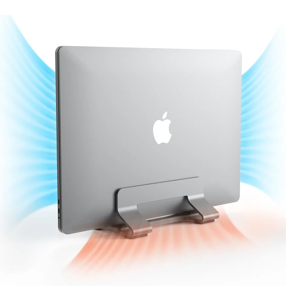 Tool-Free Adjustable Aluminum Vertical Laptop Stand - Universal Fit (12-30mm) for Almost All Laptops Description Image.This Product Can Be Found With The Tag Names Computer Office, Laptop holder, Tablet Accessories Parts, Tablet Stands