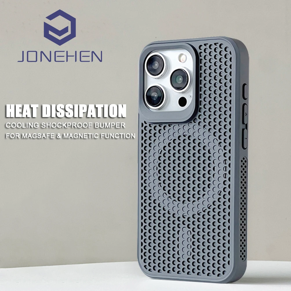 Luxury Cool Breathable Wireless Charging Magnetic Case with Heat Dissipation