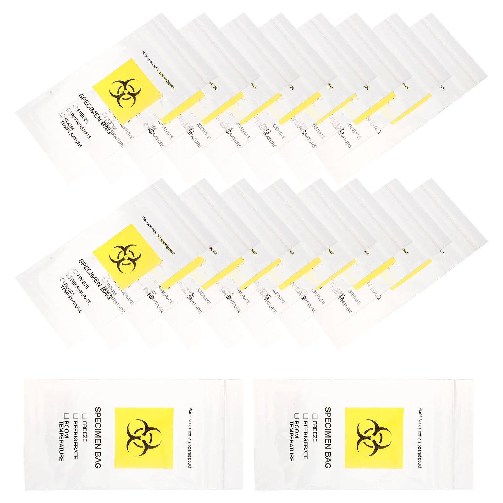 200 Pcs Biological Sample Bag Seal Top Specimen Lab Bags with Pouch Hazard Waste Shipping Clear