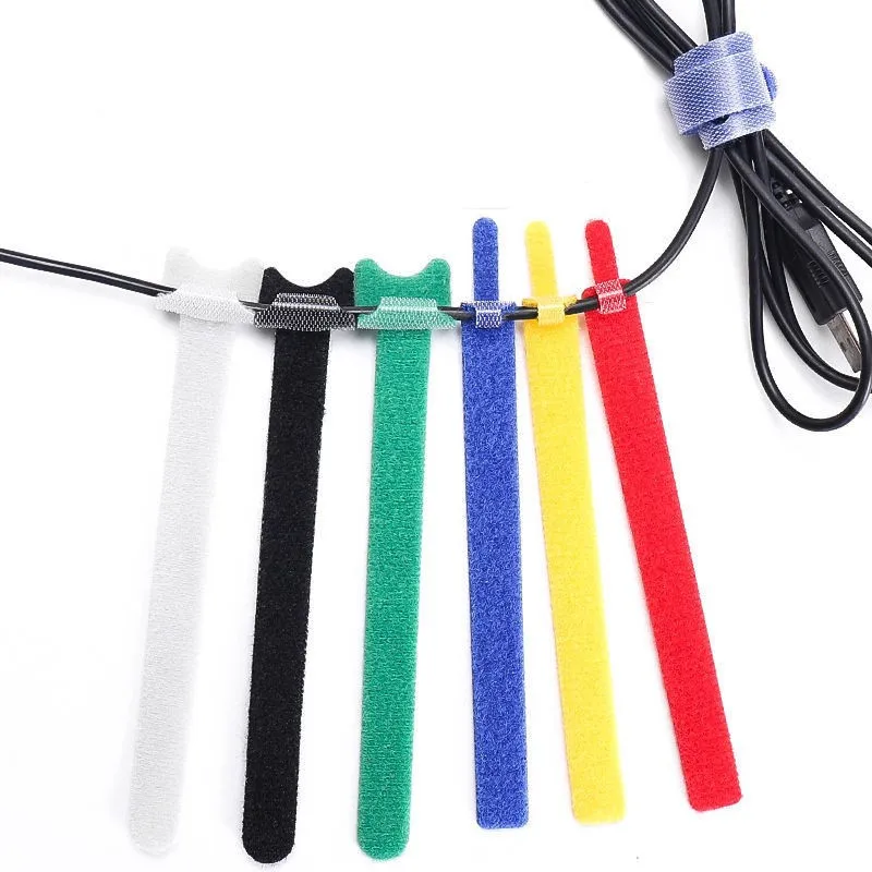 Bridas liberables para cables, bridas reutilizables de plástico de colores,  envoltura de bucle de nailon, paquete de bridas tipo T, 10/50/100 piezas