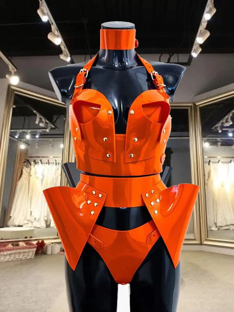 

Party Dress Holloween Costume3D color PVC stage nightclub bar performance color semi transparent mechanical lightweight armor