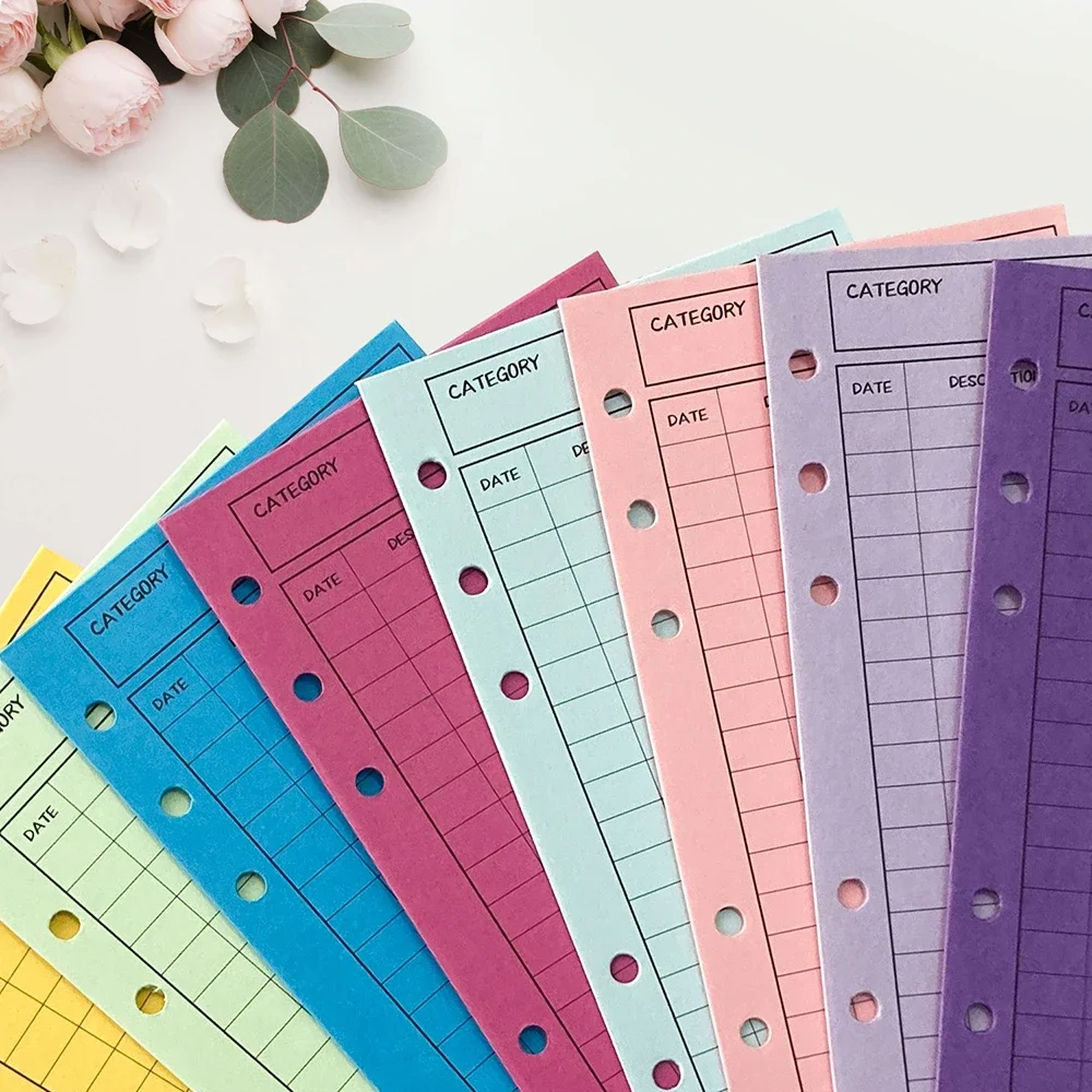 Budget Envelopes Cardstock Cash Envelope System for Money Saving Vertical Layout Holepunched Bill Organizer Planner Budget 12pcs