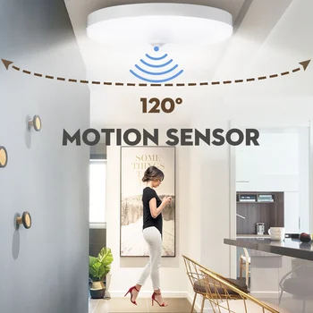 PIR 모션 센서 모던 LED 천장 램프, 복도 계단 조명, 계단 입구, 110V, 220V 상품 이미지