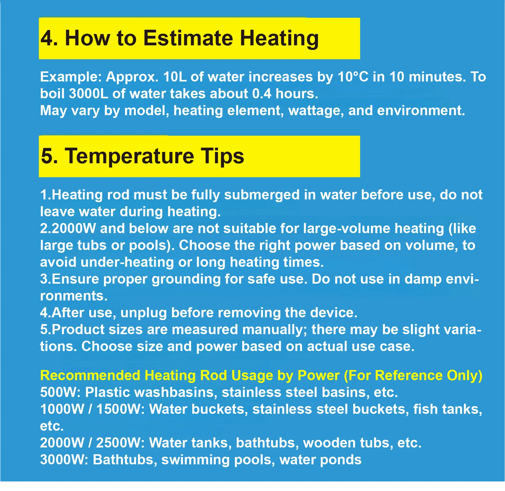 Heavy-Duty 220V Immersion Heating Rod with Thermostatic Safety for Buckets Baths