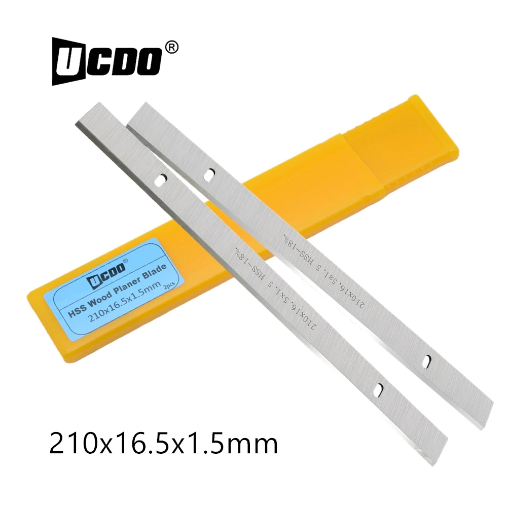 UCDO 8" HSS Thickness Planer Blade 210x16.5x1.5mm Wood Jointer Knife for Scheppach Einhell Erbauer Titan Power Tool Accessories