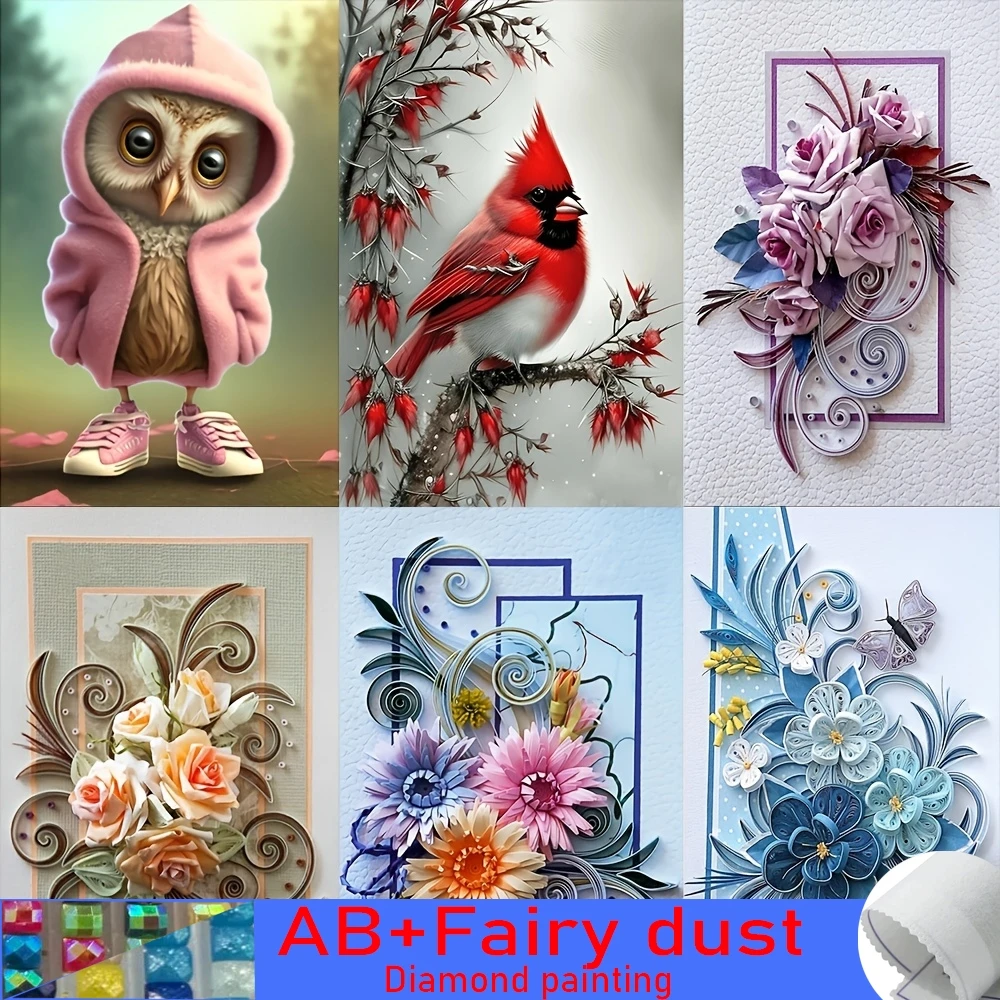 

DIY 120 цветов AB сказочная пыль Алмазная живопись цветы Животные вышивка крестиком пейзаж Мозаика Искусство Картина домашний декор