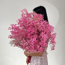 Colorful Preserved Baby's Breath Bouquet - Boho Home and Wedding Decor - 100g (Pink)