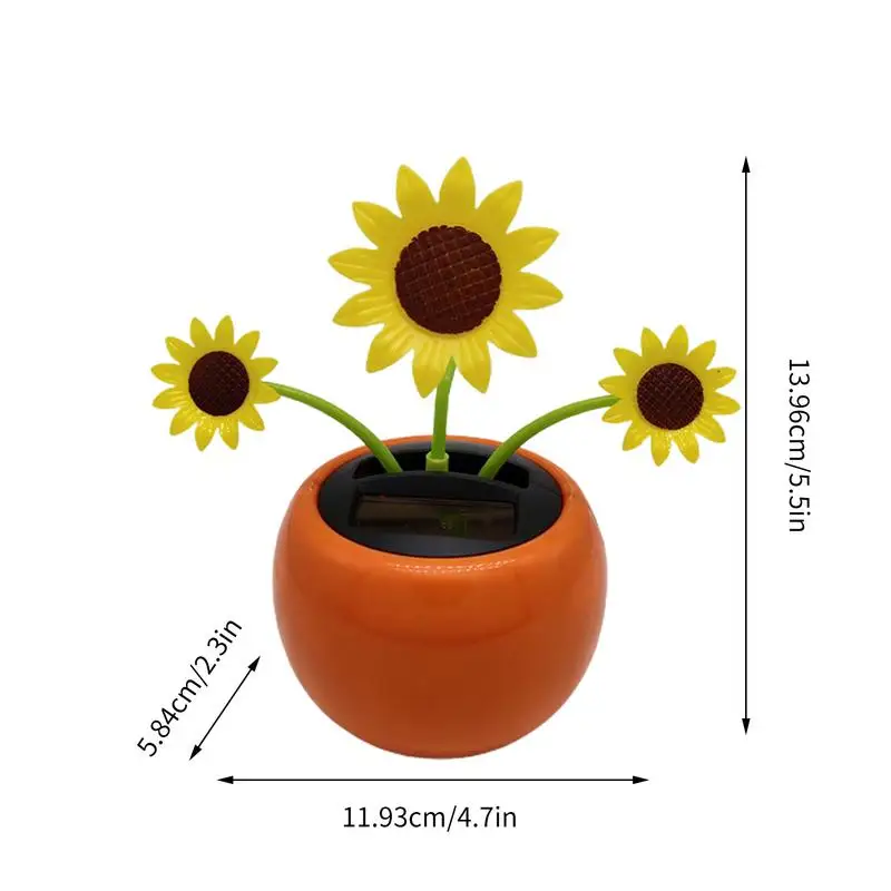 Solar Powered Dancing Flower Sunflower Ornament for Home Bedroom Dashboard