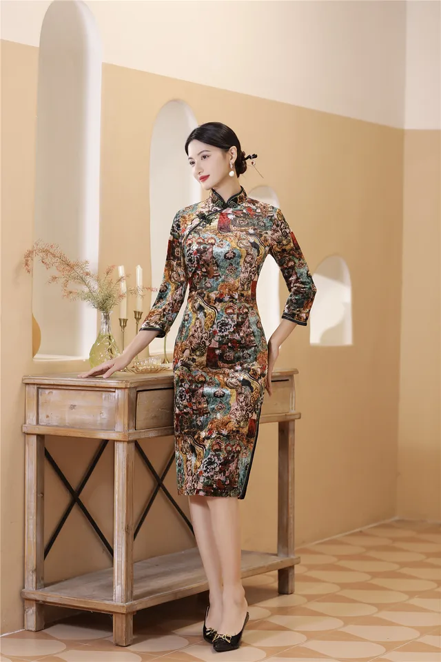 cheongsam dress short Women's Modern Midi Sleeve Lace Trim Chinese Qipao Mandarin Collar High Split Bodycon Dress (White/M): Clothing, Shoes & Jewelry Looking for a good quality modern Qipao or a traditional Chinese Cheongsam With different Qipao pattern Burgundy red short cheongsam wedding