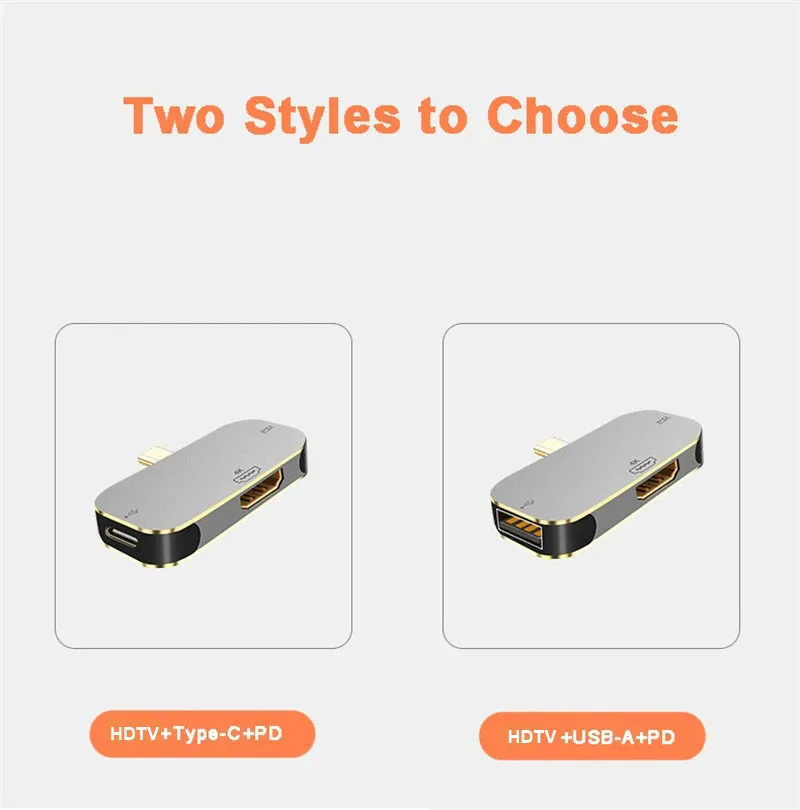 USB-C  CŸ HDMI ȣȯ ,   USB-C ŷ ̼, ƺ  ٵ Swith 4K, 3 in 1, 100W PD