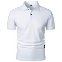 New Solid Color Polo Shirt Men's Short Sleeve Button Tshirts Lapel Lightweight  Streetwear Sport Casual Tops 3
