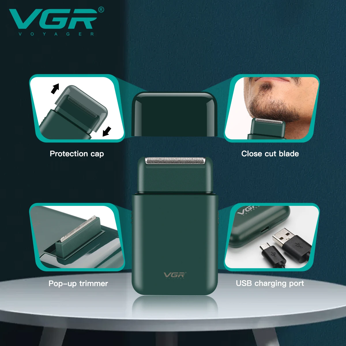 VGR Razor Professional Electric Shaver Mini Beard Trimmer Shaving Machine for Men V-390 electric shaver