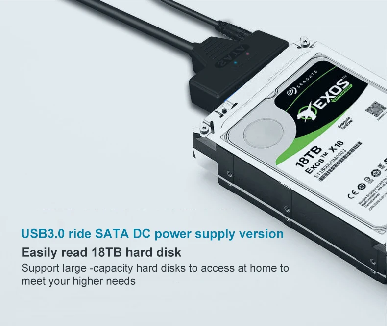 LED Easy Drive Line USB3.0 2.0 To SATA DC Power Supply Port For 2.5 Inch External HDD SSD Mechanical Solid State Drive Adapter images - 6