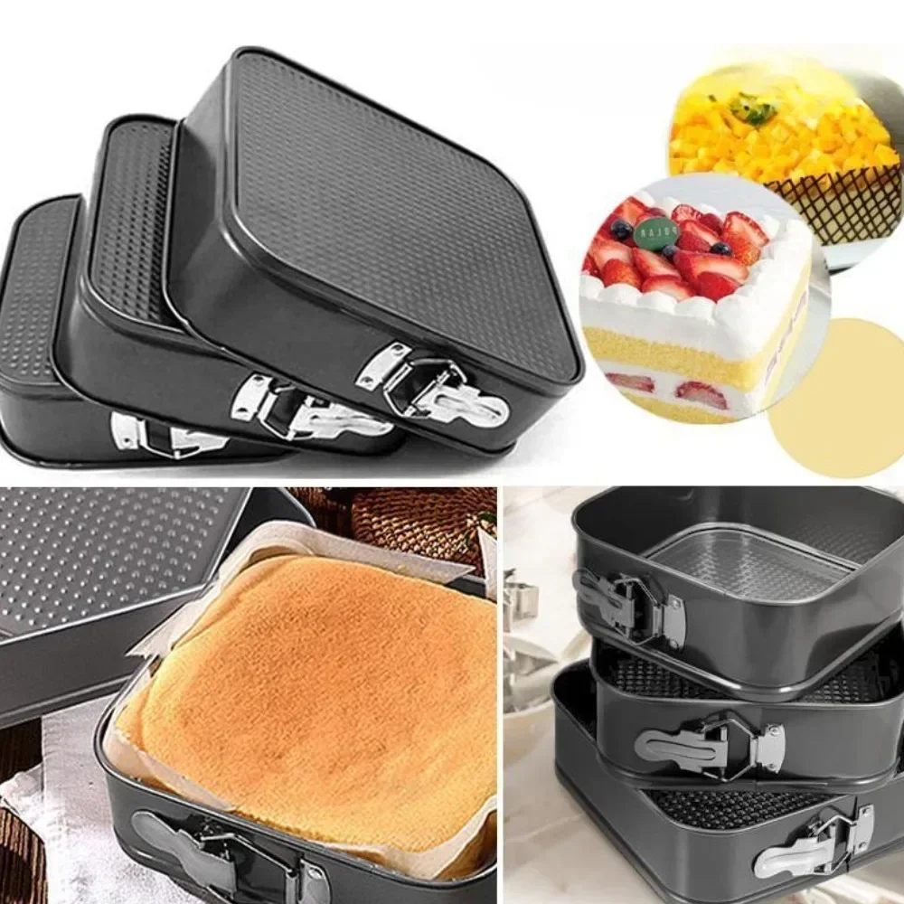 Square Cake Mold Set Baking Pizzas Cheesecakes Mould Kitchen Bakeware Mold 3PCS cake mould