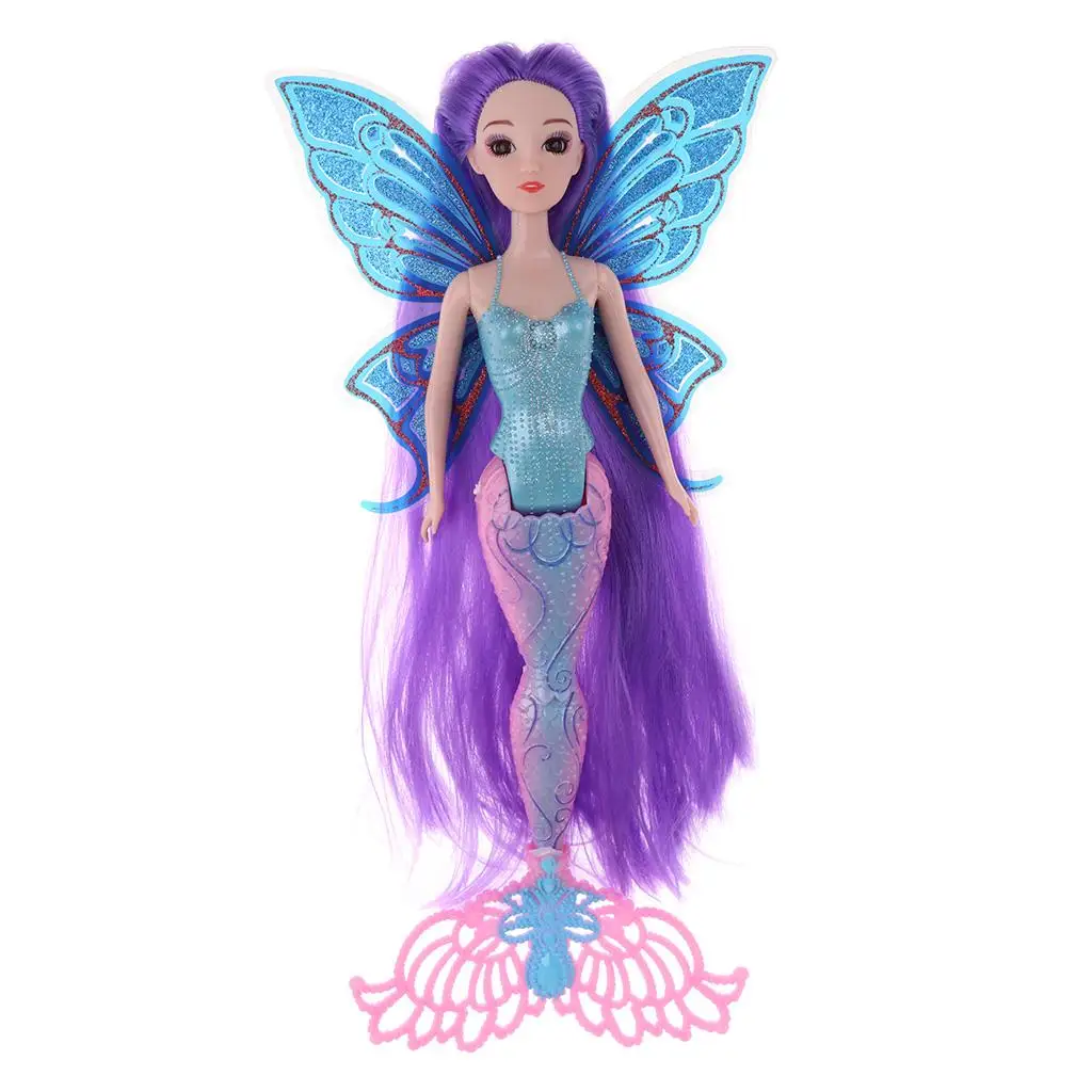 Classic Mermaid Doll Toys Figures With Glittering Tail Wing #C 4