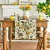 Spring Summer Lemon Tree Bird Flower Linen Table Runner Party Decor Reusable Kitchen Dining Table Runner Wedding Decorations 2