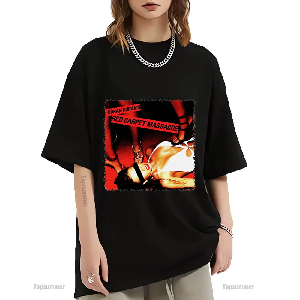 T-Shirt Red Carpet Strage Album Duran Duran Tour T-Shirt Moda Uomo Streetwear Tshirt In Cotone Top Oversize Da Donna
