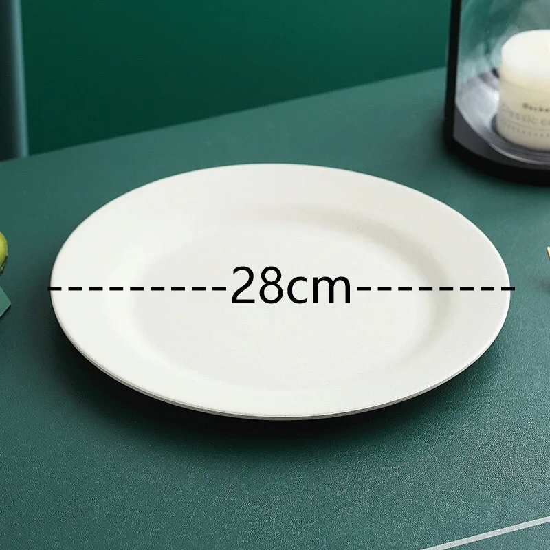 Dining Dish 28cm Wheat Straw Dinner Plates Pizza Plate Steak Plate Western Food Large Dessert Dishes